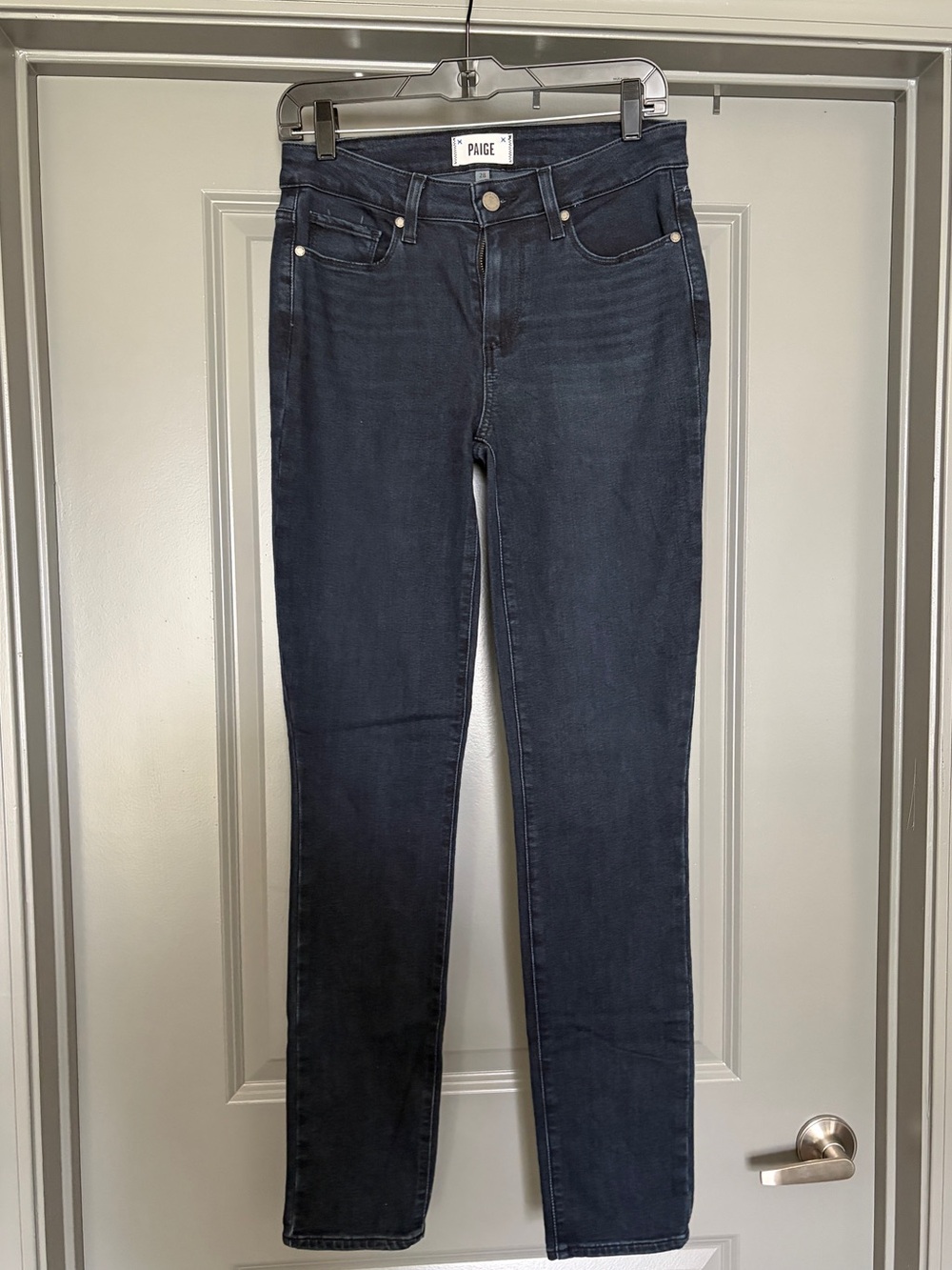 PAIGE Skyline Skinny Jeans in Dark Indigo Blue